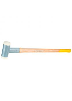 Wedge blowing Hammer - Hickory - med polyamid hoveder, 75 Shore D - Leder vægt 2600 g