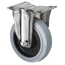 Ruota fissa in acciaio inossidabile CASCOO - Serie R4E2 - Ruota in PA elastico - &Oslash; della ruota da 100 a 200 mm - Altezza totale da 128 a 235 mm - Portata da 150 a 300 kg - Prezzo al pezzo