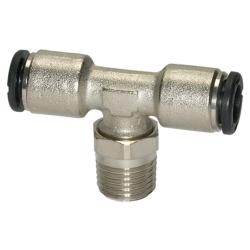 T-steekkoppeling click-clock - draaibaar - vernikkeld messing - AG R 1/8 tot R 3/8 - buitendiameter slang 4 tot 10 mm - werkdruk -0,99 tot 16 bar - prijs per stuk