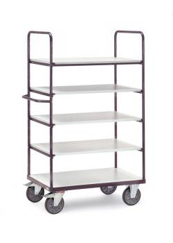 ESD-vloerwagens - met 5 legborden - hoogte 1800 mm - 600 kg