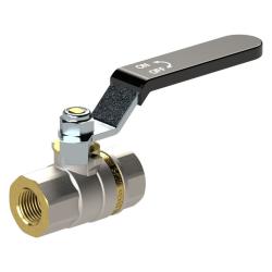 Palloventtiili - vakiomalli - nikkel&ouml;ity messinki - sis&auml;kierre/sis&auml;kierre - G 1/4" - G 3" - DN 8 - 80 - PN max. 40 - 63 bar - mustalla ter&auml;svivulla - hinta per kappale