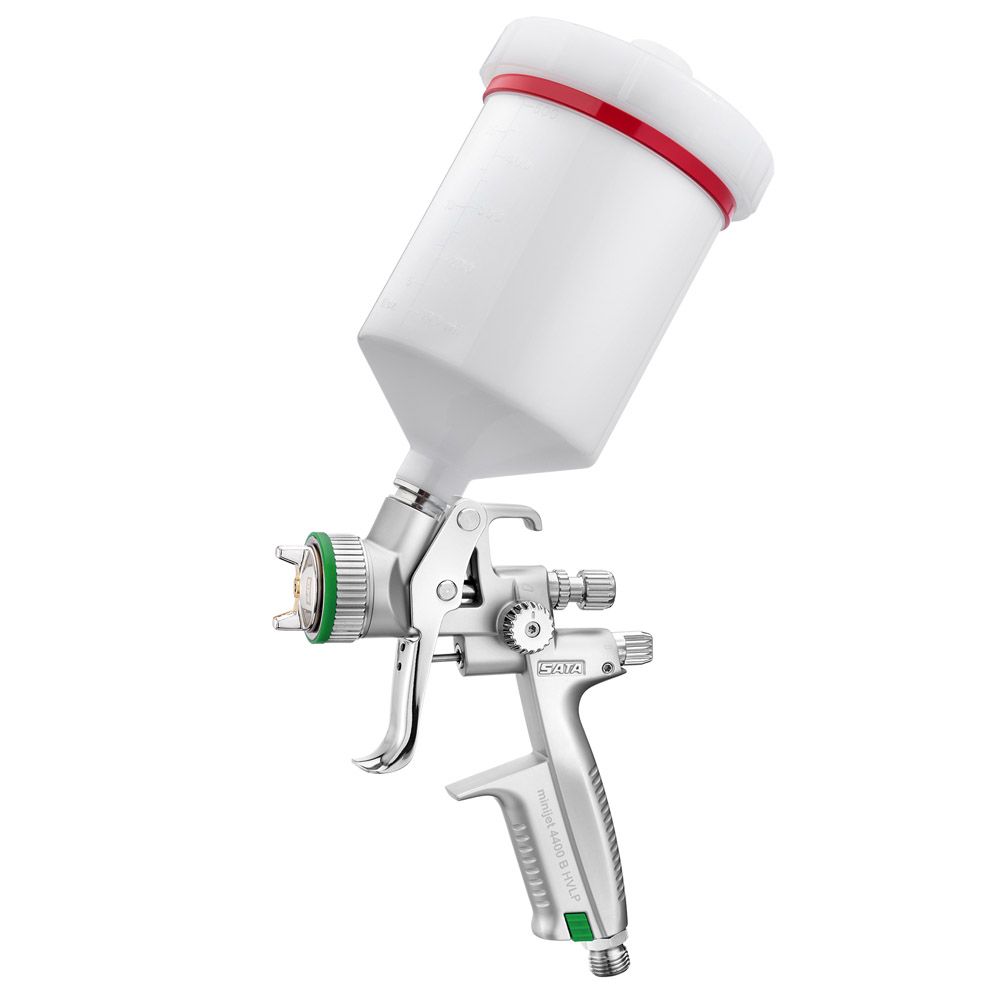 SATAminijet 4400 B HVLP - Lackierpistole - QCC Kunststoff Fließbecher 125 ccm  - für KFZ und Industrie