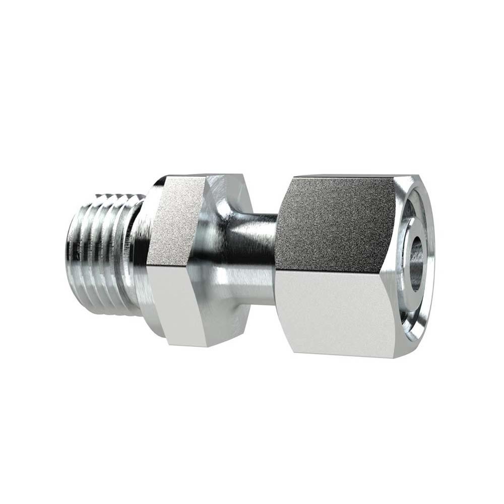 Regulowana prosta złączka wkręcana - Stal ocynkowana - G 1/4 do G 3/4 - Zewnętrzna średnica rury od 10 mm do 22 mm
