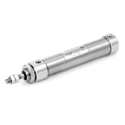 Cilindro neumático CDJ5BSR - acero inoxidable - doble efecto - amortiguación elástica - junta NBR