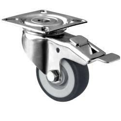 CASCOO Lenkrolle mit Totalfeststeller - Serie P2T2 - Thermoplastrad - Rad-&Oslash; 50 bis 125 mm - Bauh&ouml;he 70 bis 160 mm - Tragkraft 50 bis 100 kg - Preis per St&uuml;ck