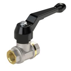 Palloventtiili - raskaaseen k&auml;ytt&ouml;&ouml;n - nikkel&ouml;ity&auml; messinki&auml; - k&auml;sivivulla - sis&auml;kierre/sis&auml;kierre G 1/4 - 3 - DN 8 - 80 - PN max. 40 - 80 bar - hinta per kappale