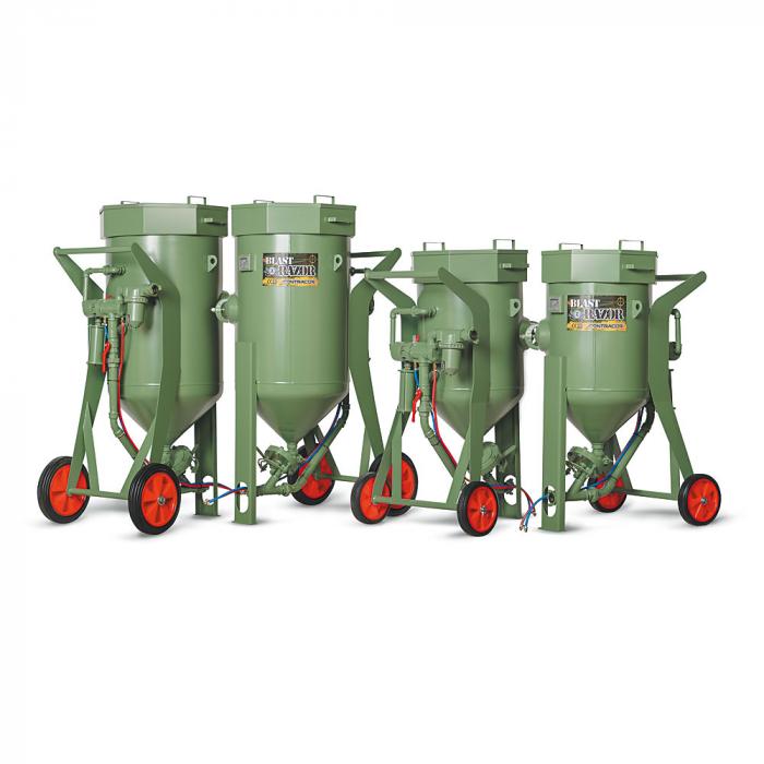 Equipo de chorro de arena con mando a distancia BlastRazor Z-100 RC y Z-200 RC - Volumen de 100 a 200 litros - Presión de trabajo 10 bar