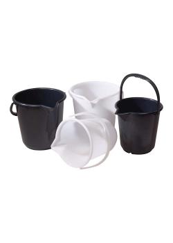 Eimer HDPE - schwarz oder weiß - mit Ausguss und Skala - Inhalt 10,5 l oder 17 l