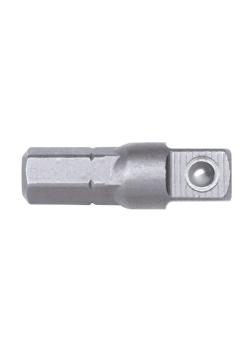 GEDORE red aandrijfadapter 1/4 inch met aandrijfzeskant 1/4 inch - totale lengte 25 mm - gezandstraald