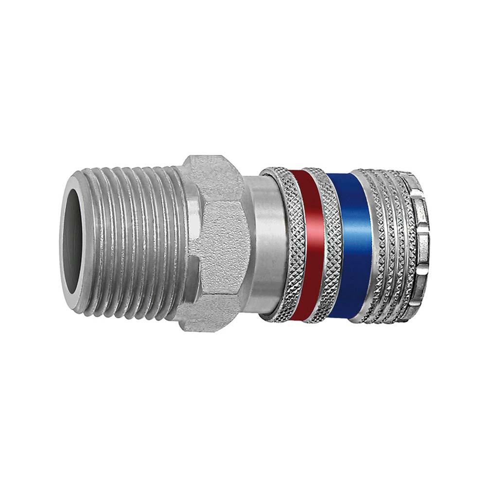 Veiligheidskoppeling - staal/messing verzinkt - NW 10 - AG R 1/2" of R 3/4" - PN max. 16 bar - prijs per stuk
