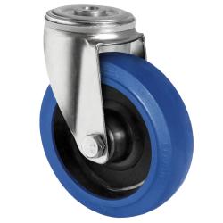 CASCOO R&uuml;ckenlochlenkrolle - Serie R4F1 - Elastik-Rad - Rad-&Oslash; 100 mm - Bauh&ouml;he 124 mm - Tragkraft 150 kg - Preis per St&uuml;ck