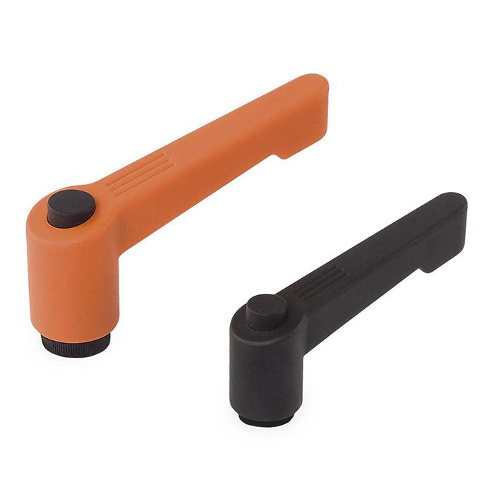 Clamping lever mother - with button - R42 to R80 mm - M 6 to M 10 - black