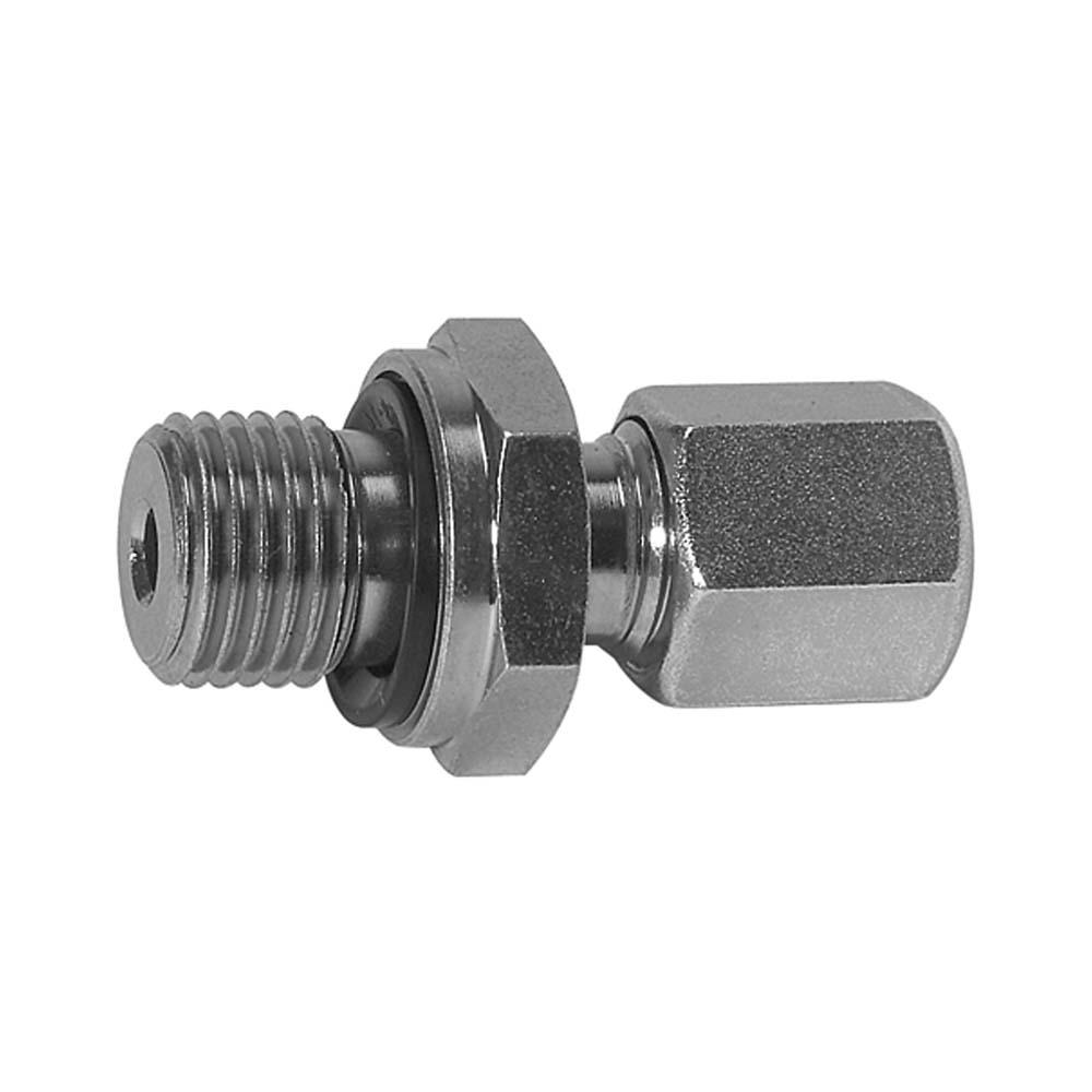 Złączka wkręcana prosta - Stal ocynkowana - Miękkie uszczelnienie - G 1/8" do G 1" - Rura zewnętrzna Ø 6 do 28 mm - PN maks. 630 bar - Cena za sztukę