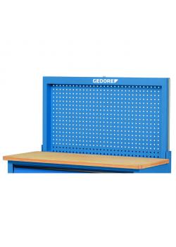 Bagpanel - tom - til arbejdsbænk 1504-1506 XL - løftbar - 640 x 1190 x 70 mm
