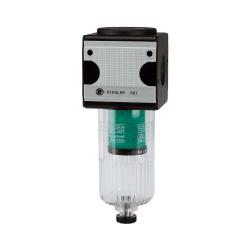 Microfilter multifix - BG 3 - G 1/2" - PE max. 16 bar - 0,01 µm - met PC-houder - aftapkraan HA