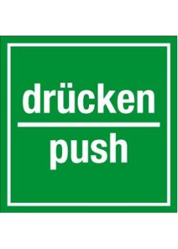 Türkennzeichnung "drücken / push" - 50 mm bis 400 mm