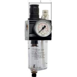 Unit&eacute; d'entretien combin&eacute;e - D&eacute;bit jusqu'&agrave; 1 520 l/min - Plage de r&eacute;gulation de pression de 0,5 &agrave; 10 bars - Filetage de 1/4" &agrave; 1/2" - S&eacute;rie 1 - diff&eacute;rents mod&egrave;les