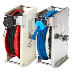 Enrollador de manguera ST14/12 - retorno automático por muelle - acero o acero inoxidable - DN 12 mm (1/2") - máx. 12 m de manguera