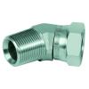 Hoekschroefadapter 45° - chroomstaal - NPT-buitendraad 1/8" tot 1" op NPSM-binnendraad 1/8" tot 1"