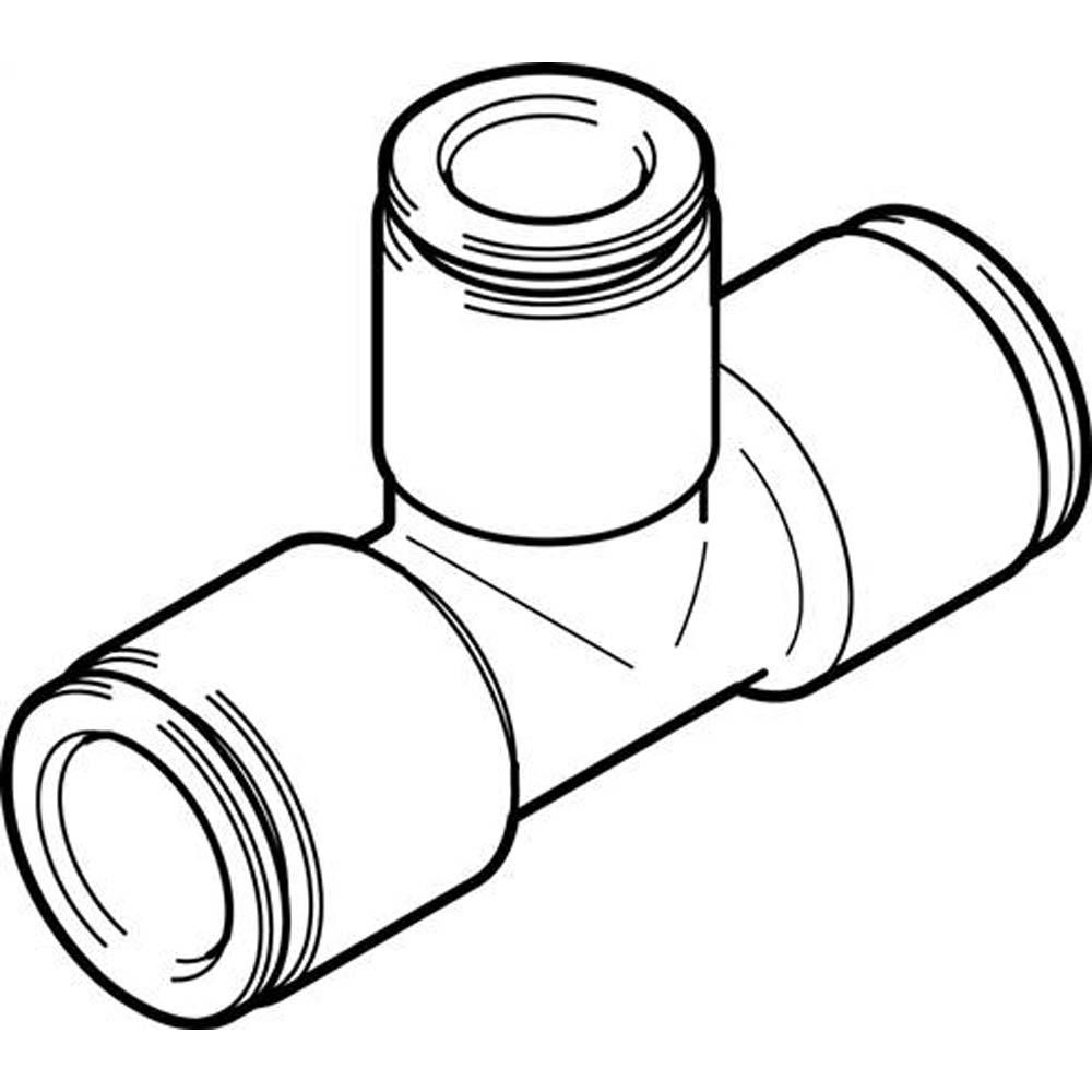 FESTO - NPQH-T - T-steekverbinding reducerend - messing vernikkeld - nominale diameter 3 tot 9 mm - VE 10 stuks - prijs per VE