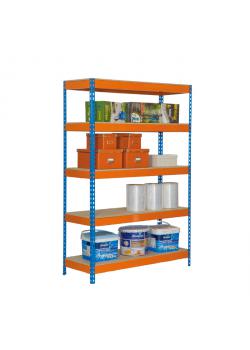 Estantería grande Bricoforte 1204-5 - 2000 x 1200 x 450 mm - estantes de madera - 5 niveles