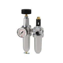 Standaard onderhoudseenheid - tweedelig - BG 1 tot 3 - G 1/4" tot G 1/2" - PE max. 25 bar - regelbereik 0,5 - 16 bar - met metalen reservoir en metalen druppelopvang