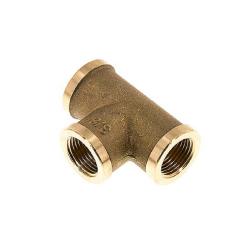 Pieza en T - latón - 3 roscas interiores cilíndricas G 1/8" a G 2" - PN 16
