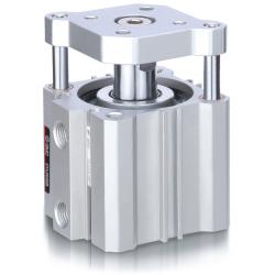 Kompakt sylinder med f&oslash;ringsstang CDQMATF - dobbeltvirkende - med magnet - gjenget hull p&aring; begge sider