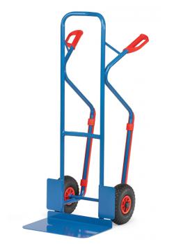 Chariot tubulaire en acier - 300 kg - Hauteur 1300 mm - lame large - caoutchouc solide