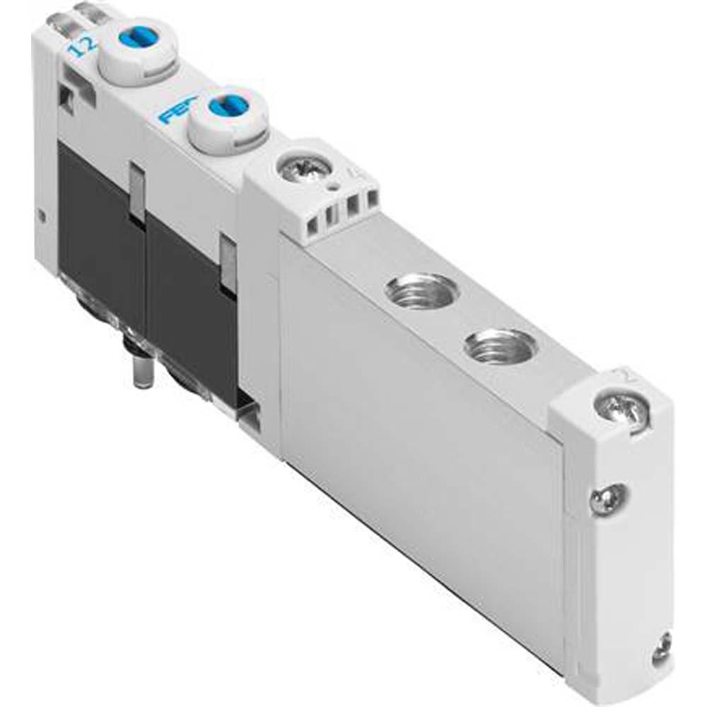FESTO - Magnetventil VUVG-S10-T32-M5-1T1L - 2x 3/2-vägsventil - Extern pilotluftförsörjning - Pneumatisk/mekanisk fjäder - Semi-in-line-ventil M5 - Pris per styck