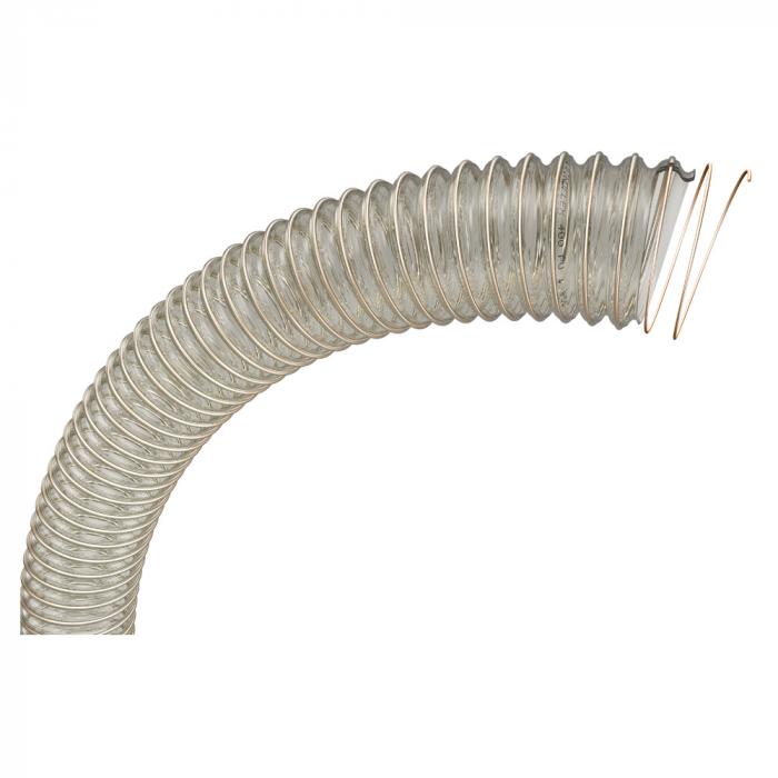 Tuyau d'aspiration et de transport Windflex® 400 PU - paroi en polyuréthane ester - Ø intérieur 51 à 300 mm - longueur 10 m - prix par rouleau