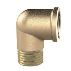90&deg; elbow - polished brass - internal and external threads G 1/4" to G 2" - PN 16 - price per piece
