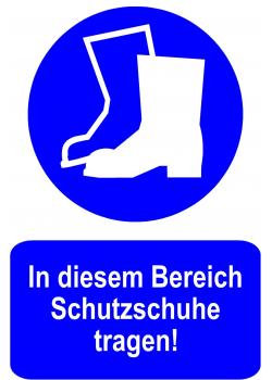 Gebotsschild - "In diesem Bereich Schutzschuhe tragen" - 20x30cm/30x45cm
