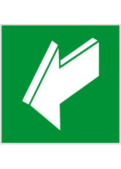 Vluchtwegbord "Rettungsweg ziehen" (vluchtweg volgen) - zijlengte 50 tot 400 mm