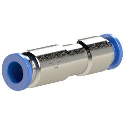 Rechte terugslagklep Blauwe serie - Stekkeraansluiting - Buiten-&Oslash; slang 4 tot 12 mm - Werkdruk tot 10 bar - Vernikkeld messing - Prijs per stuk