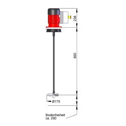 IBC mixer set EHM 0.55/6 pulgadas - Viscosidades hasta 1500 mPas - Longitud 800 mm - Motor BG80\n