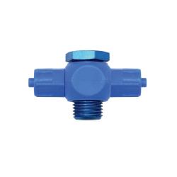 Racor en T - perno banjo de aluminio, giratorio - POM - G 1/8 a G 1/4 - Precio por unidad