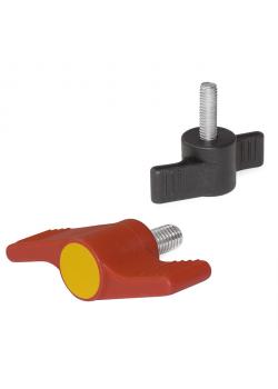 T-håndtag skruer - med monterede skrue - Ø 48 mm - M 6 x 14 til M 8 x 38 mm - sort
