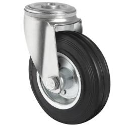 CASCOO R&uuml;ckenlochlenkrolle - Serie SWS4 - Vollgummi-Rad - Rad-&Oslash; 80 bis 200 mm - Bauh&ouml;he 104 bis 228 mm - Tragkraft 70 bis 205 kg - Preis per St&uuml;ck