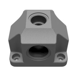 Rozdzielacz sprężonego powietrza NUTV - tworzywo sztuczne wzmocnione wł&oacute;knem szklanym - gwint wejściowy i wyjściowy z tworzywa sztucznego - szary lub czarny