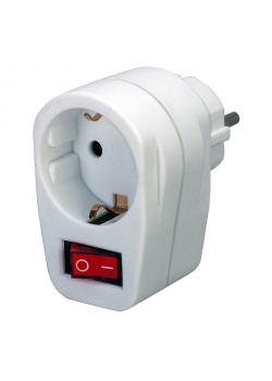 Wtyczka ze stykiem ochronnym Adapter z przełącznikiem - biały