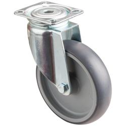 Tunglastsv&auml;nghjul - monteringsplatta - termoplasthjul - hjuldiameter 125 mm - totalh&ouml;jd 160 mm - lastkapacitet 100 kg - pris per styck