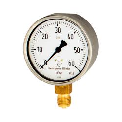 Capsuleveermeter - Ø 63 of 100 - G 1/4" of G 1/2" radiaal onderaan - kwaliteitsklasse 1,6 - 10-voudig overbelastbaar - verschillende meetbereiken