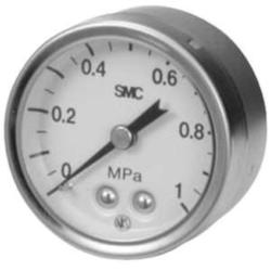 SMC Pressure Gauge G43 &ndash; for standard applications &ndash; External &Oslash; 43 &ndash; Connection 1/8" or 1/4" &ndash; Pressure range 0.2 to 1.0 MPa &ndash; Price per unit