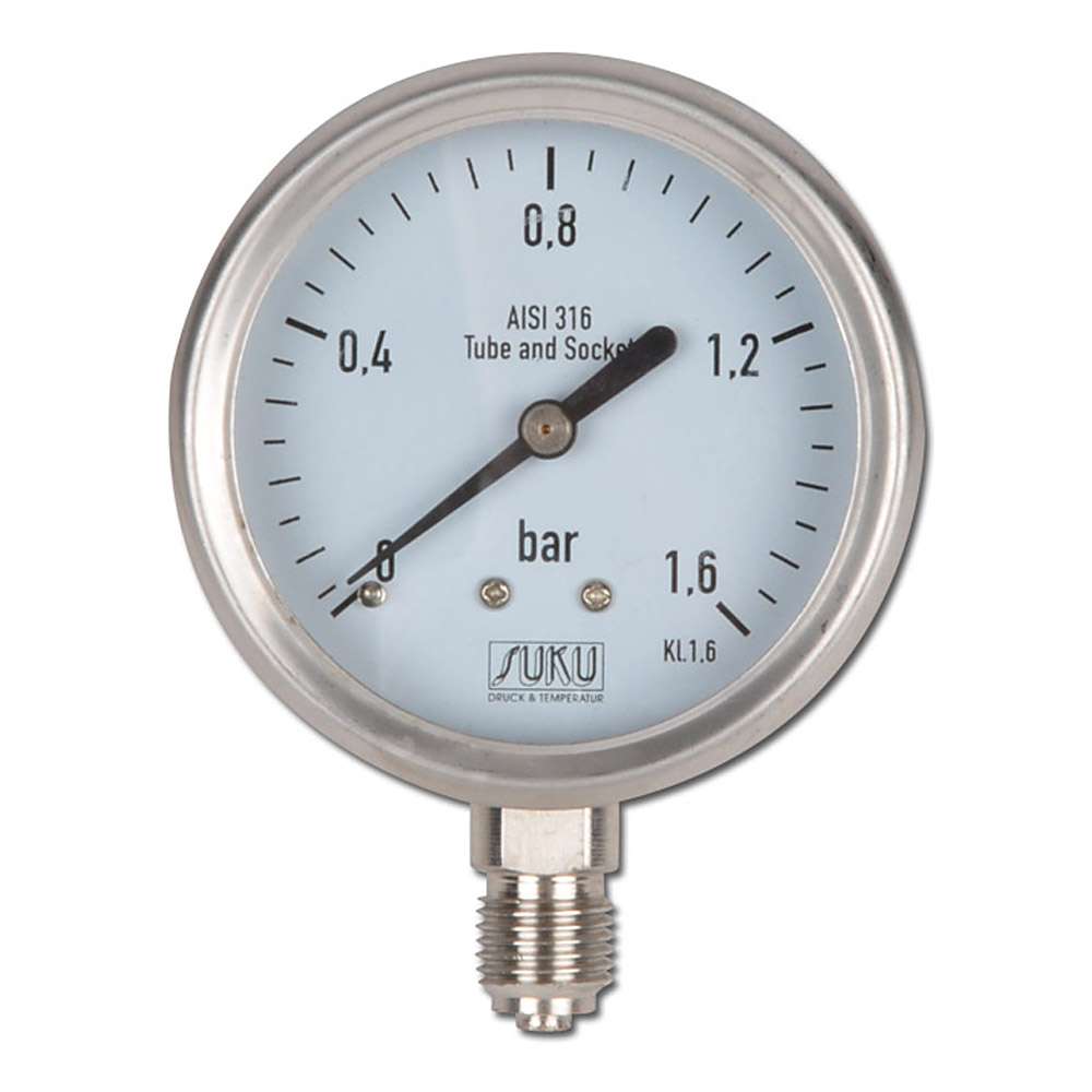 Manómetro químico NG63 - de 1 pulgada a 400 bar