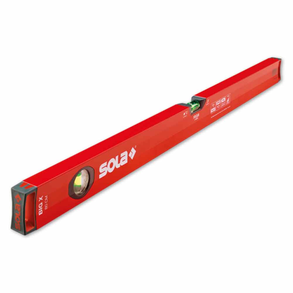 Nivel de burbuja de aluminio Sola - con 2 ampollas longitud 40-80 cm - BigX, rojo