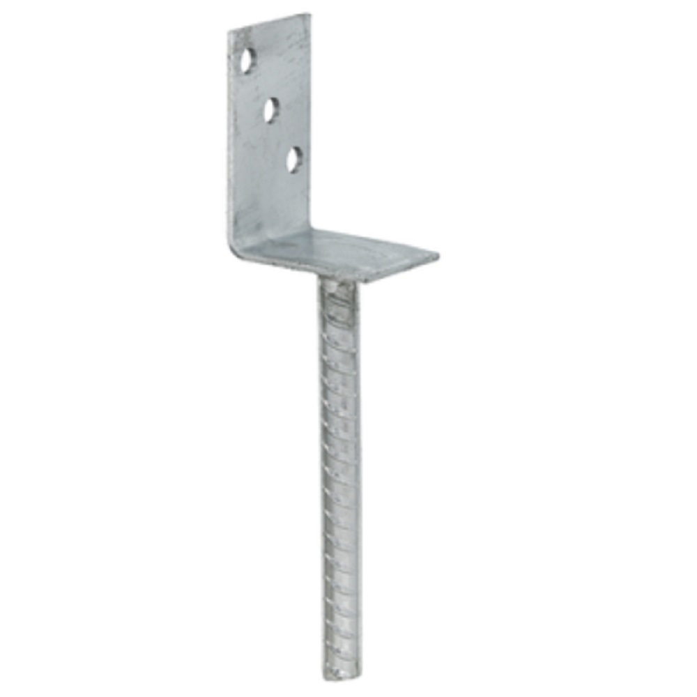 Zapata de apoyo en L - tipo A o B - ligera - galvanizada en caliente - con tubérculo de acero corrugado - espesor 4 mm - PU 10 unidades - precio por unidad de embalaje