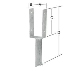 U-steunschoen - thermisch verzinkt - U-vorm - CE-markering - VE 10 stuks - prijs per VE