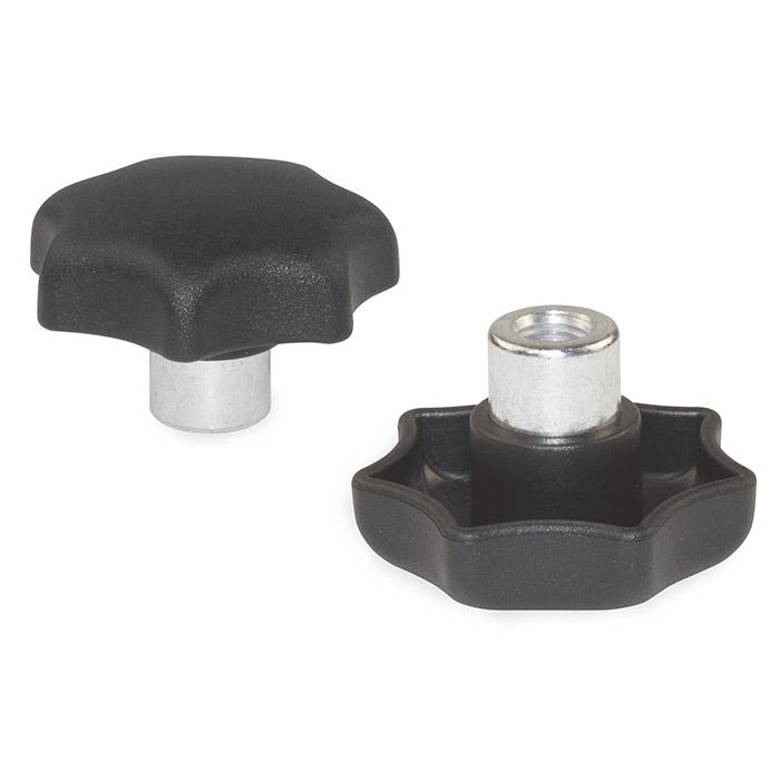 star grip Nuts - vorsteh. Steel bush - similar. DIN 6336 - Ø 32, 40 and 50 mm - M 6, M 8 and M 10