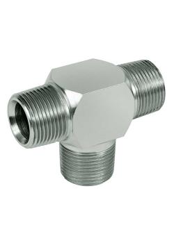 T-stukken - verchroomd staal - 3 buitenschroefdraad NPT 1/8" tot NPT 1"